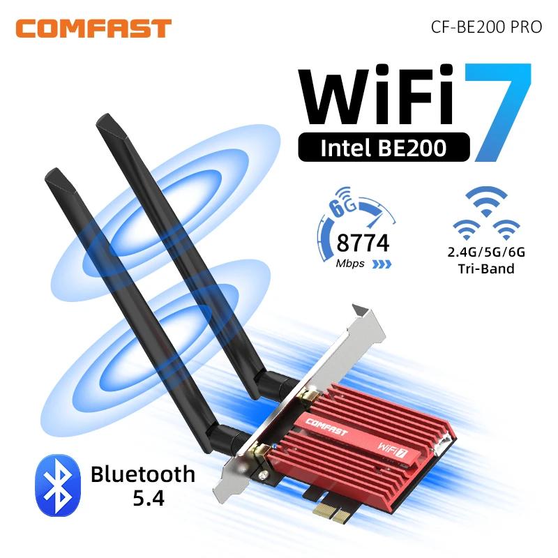ũž  Ʈũ ī , WIFI7 PCIE , 8774M BE200 BT5.4 ӿ PCI-E ī, 2.4G, 5G, 6GHz, Win10/11 Linux